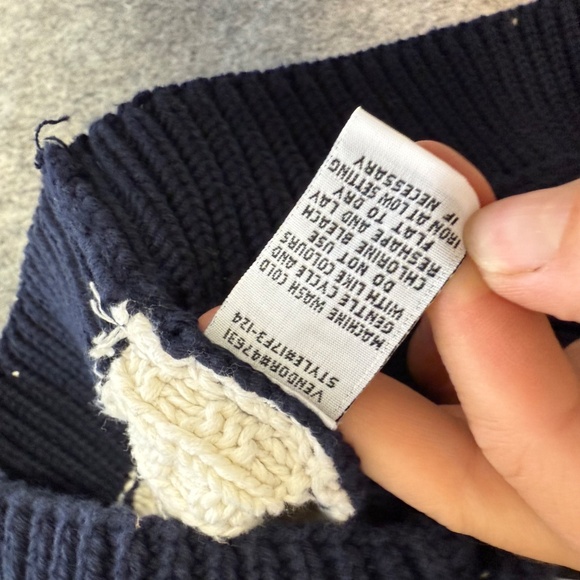 Northern Reflections Winter Holiday Knit Navy Red Fair Isle Cardigan Sweater XL - Picture 9 of 12